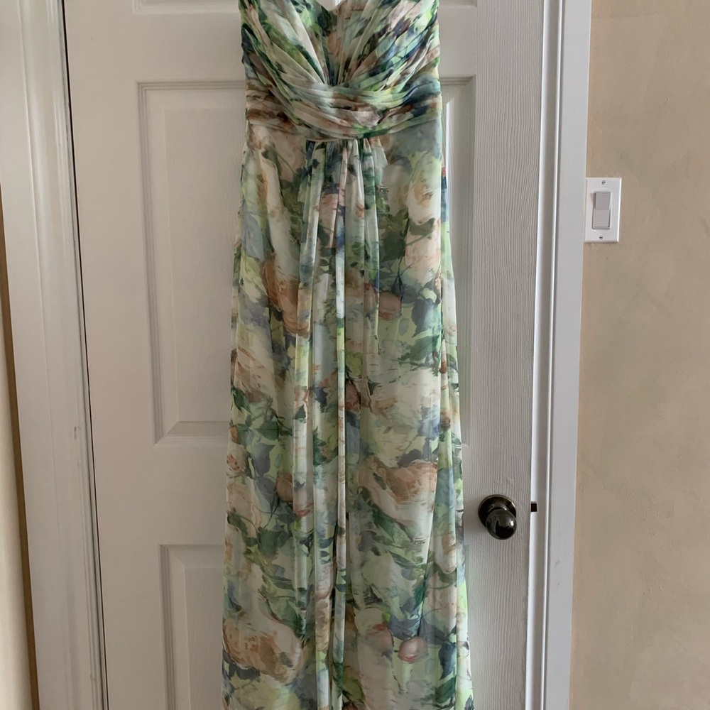 David's Bridal Floral Evening Gown